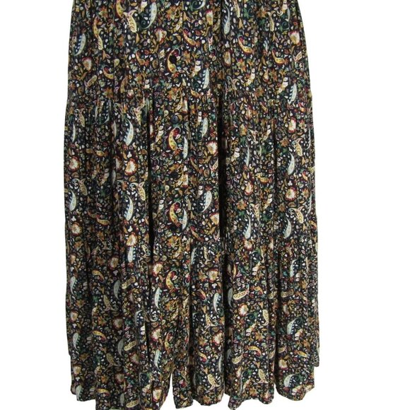 ZARA Button Front XS Paisley Floral Gypsy Boho Whimsigoth Witchy Midi Dress - Picture 3 of 10